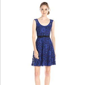 NWT Plenty by Tracy Reese "Audrey" Sleeveless Cobalt Lace Fit-and-Flare Dress